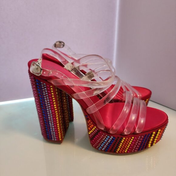 Jeffrey Campbell Rhinestone Platform Heeled Sandal - Picture 5 of 8